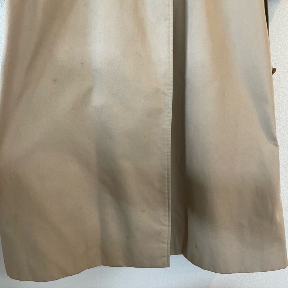 Burberry Vintage Women's Tan Cotton Long Trench Coat w/ Belt (10 L) - Picture 10 of 15